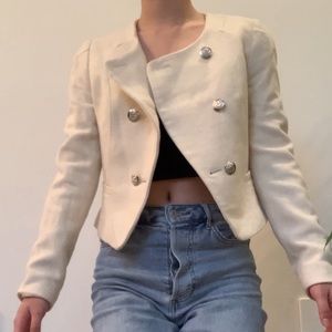 white jacket top